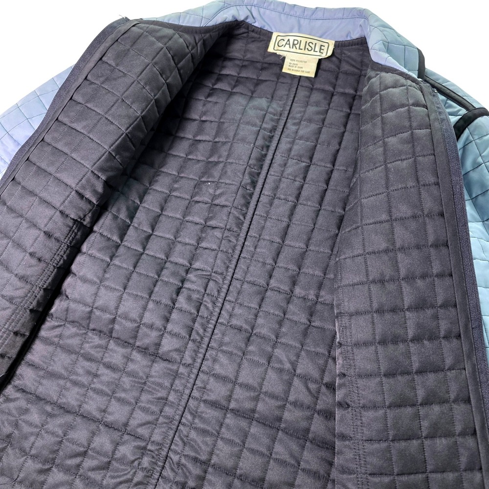 CARLISLE Quilted Jacket Periwinkle Black Trim Collar Zip Front Women's Size - Picture 3 of 7